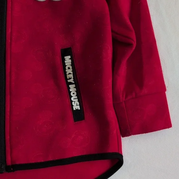 disney junior mickey mouse red zip-up scuba hoodie sweatshirt boys size 4 - Picture 4 of 8